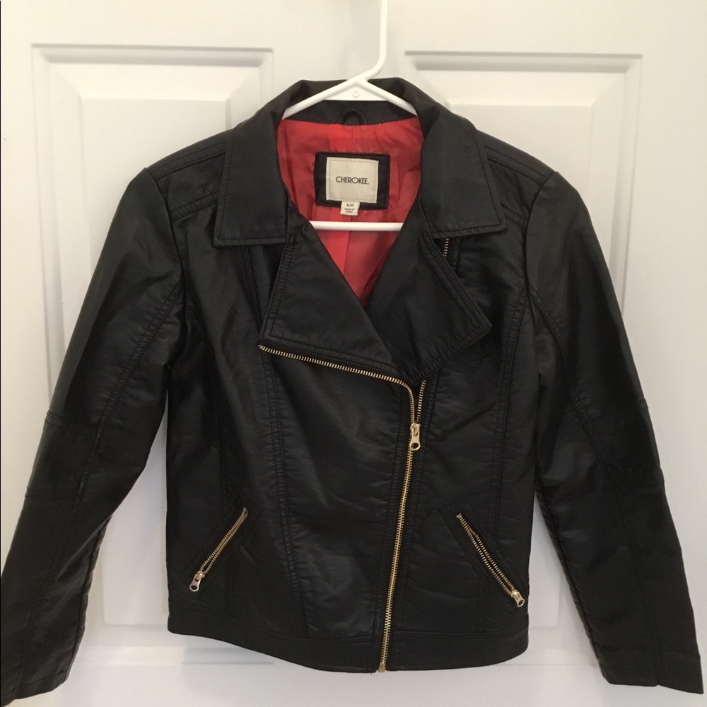 Girls Faux Leather Jacket